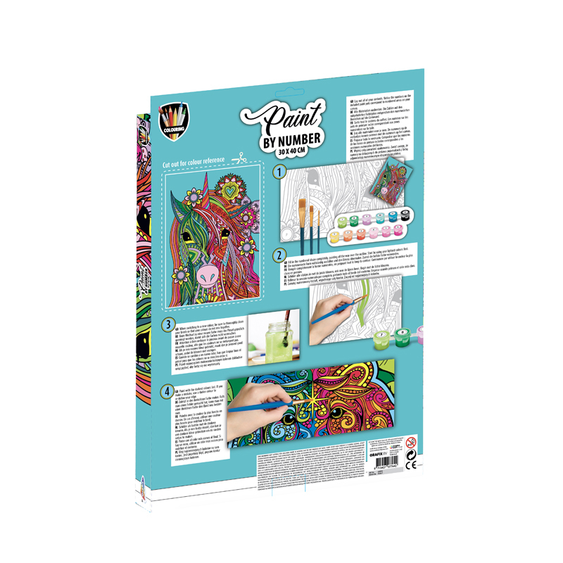 JEUX DE MOMES Peinture Numeros Licorne 30x40cm - GRAFIX 4 JEUX DE MOMES Peinture Numeros Licorne 30x40cm - GRAFIX – Image 2